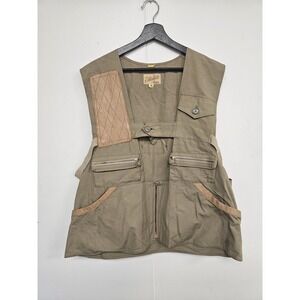 Vintage‎ Ruff 'n Redy Vest Mens 46 Beige Canvas Quilted Hunting Outdoor Pockets